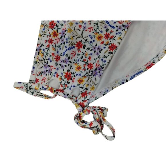 Time and Tru Womens 3X Ditsy Botanical High Waist Side Laced Bikini Bottoms - Picture 2 of 5